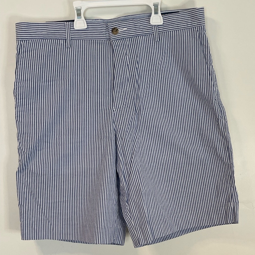 Men's POLO RALPH LAUREN Blue White Seersucker Shorts 31 NWT